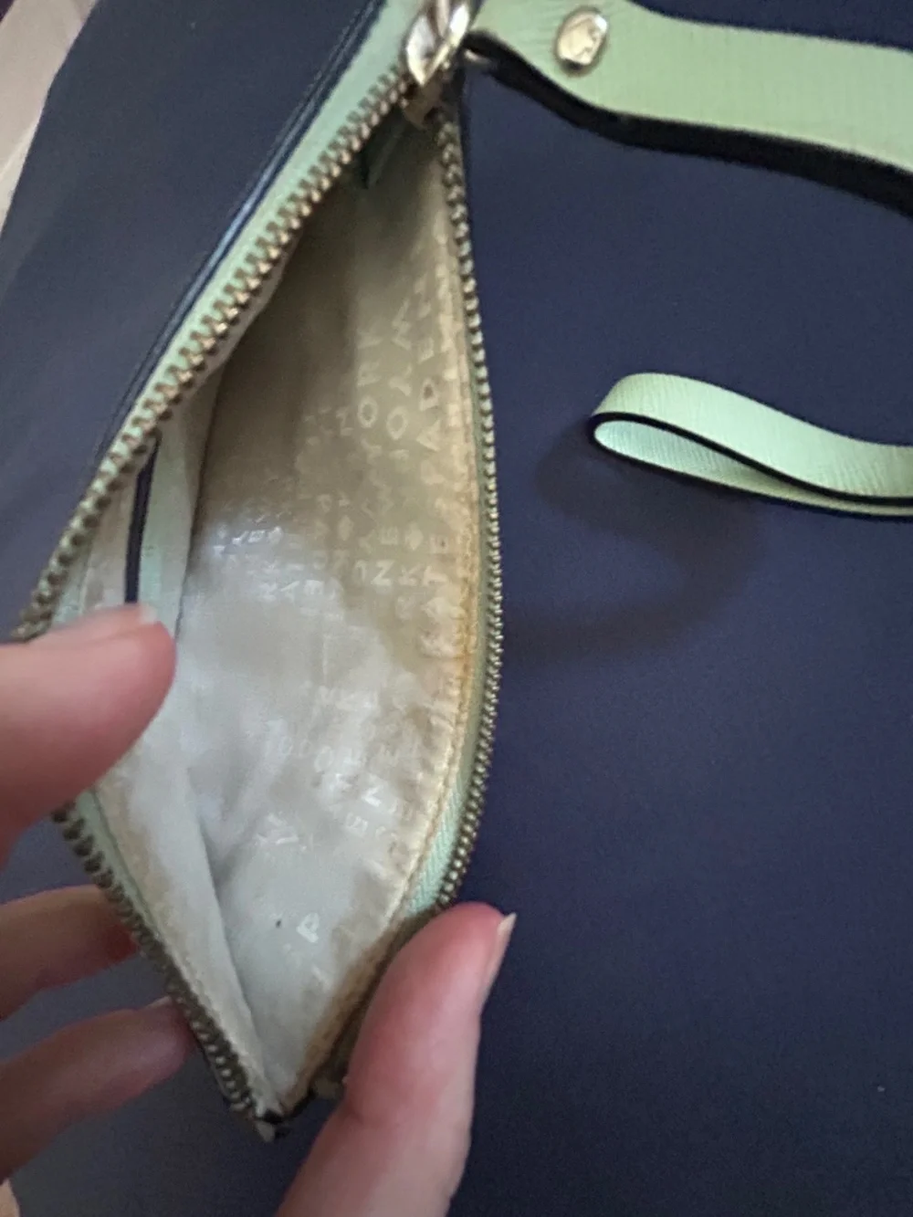 kate spade mint green wristlet